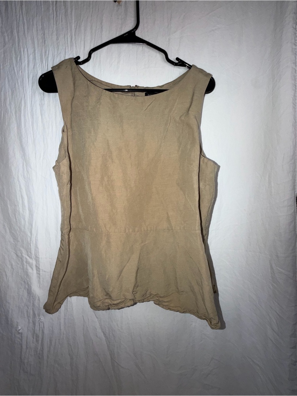 Banana Republic Linen Blend Sleeveless Peplum Top - Tan / Beige (Size 14)